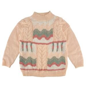 90s hand knitted mock neck sweater 1990s vintage